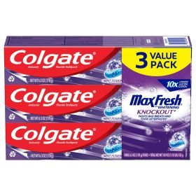 Colgate Max Fresh Knockout Toothpaste;  Mint Fusion;  3 Pack;  6.3 oz Tubes - Colgate