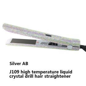 High Temperature Electric Splint For Diamond-Studded Hair Straightener (Option: Silver AB-EU)